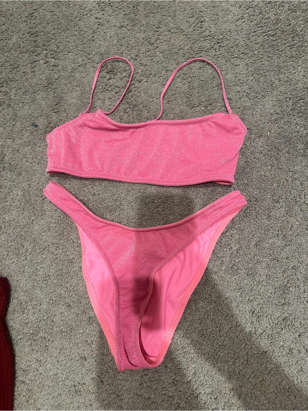 triangl swimwear Shimmery Hot Pink Bikini Set
